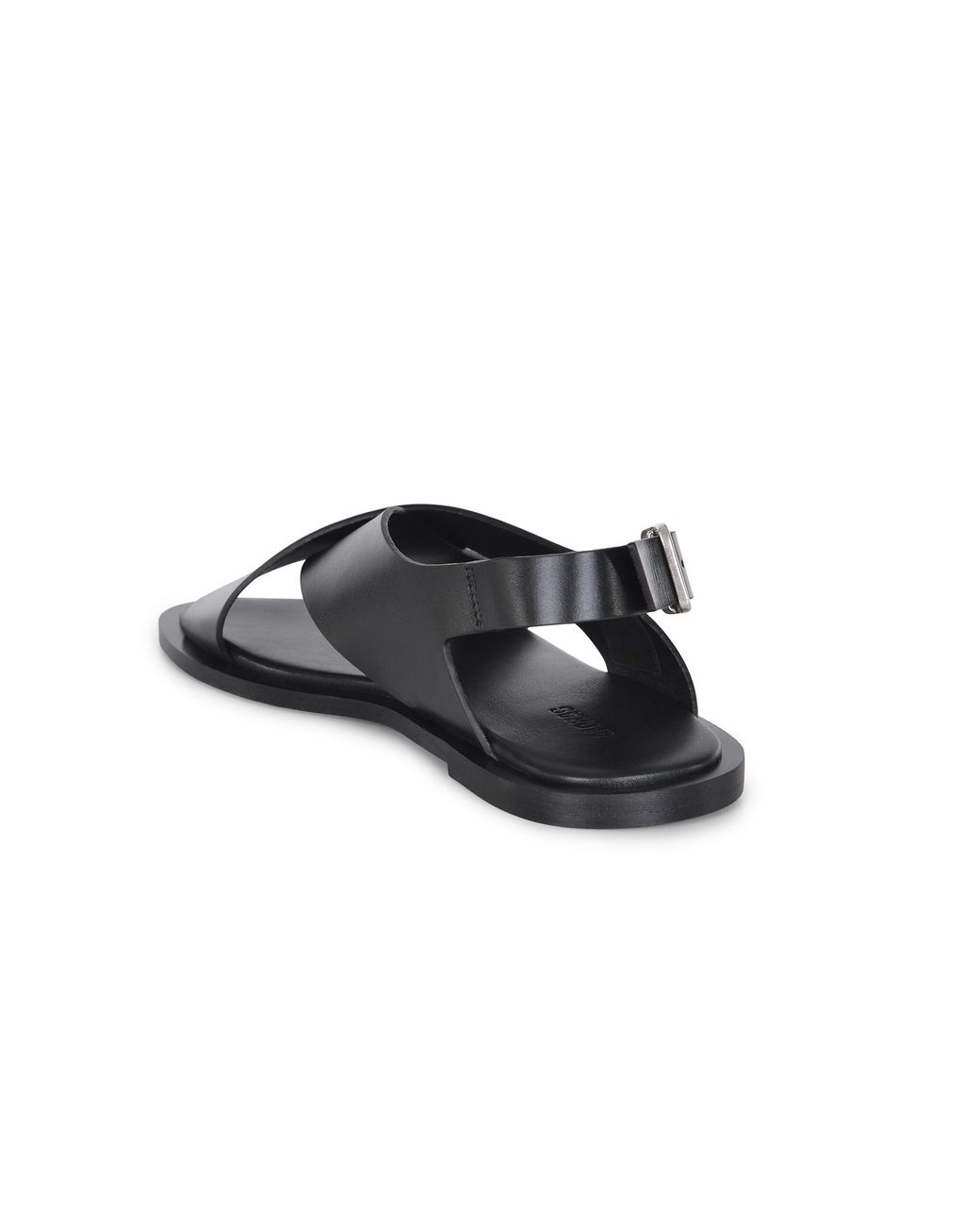 Alohas Black Cross-Strap Flat Sandals
