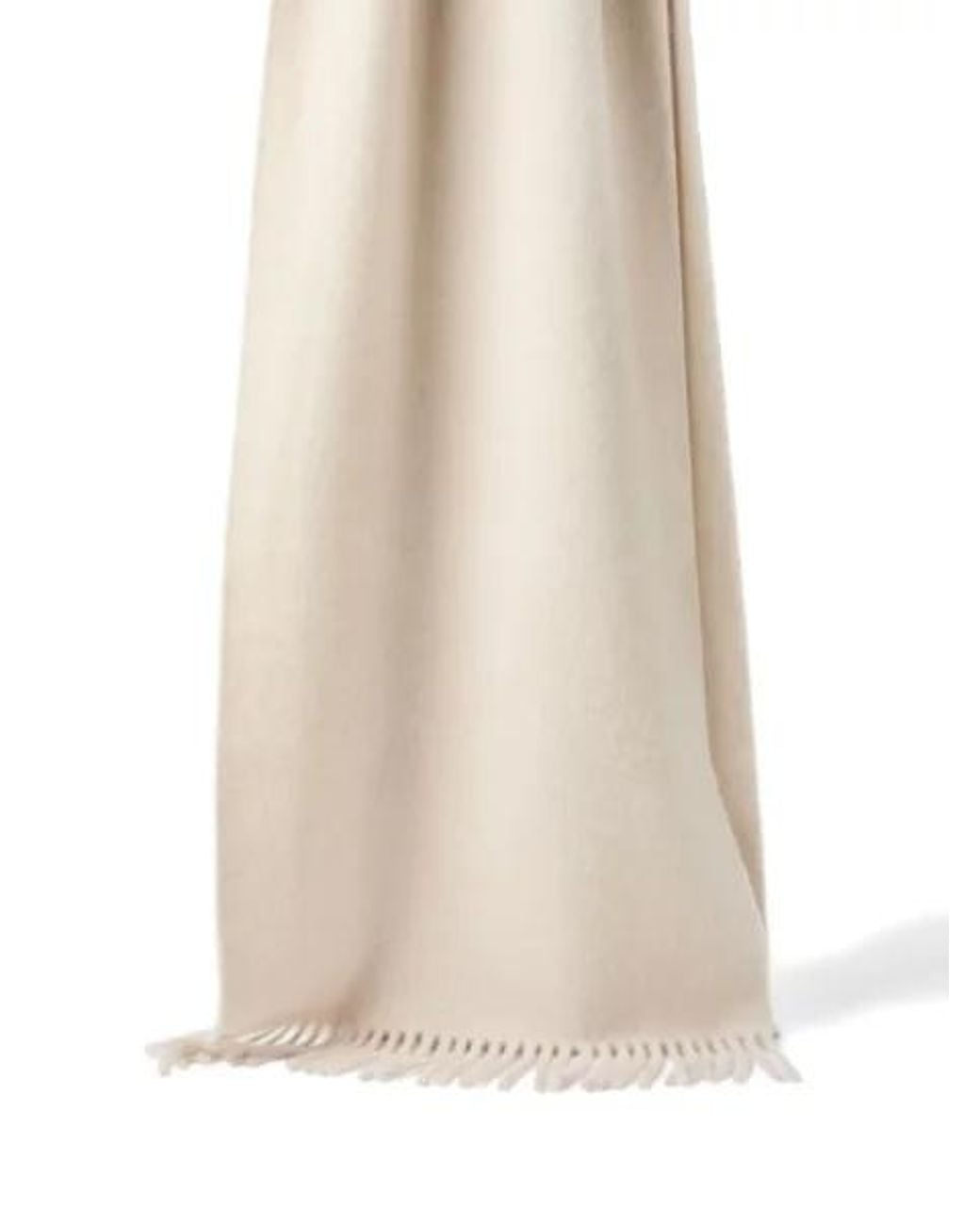 Brunello Cucinelli White Cashmere Scarf With Fringes