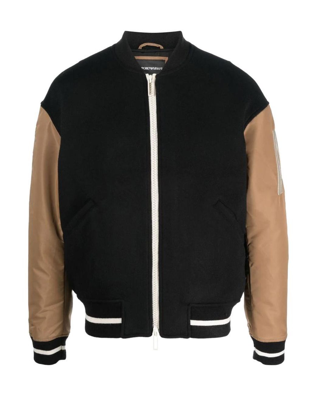Emporio Armani Black Logo Baseball Jacket for men