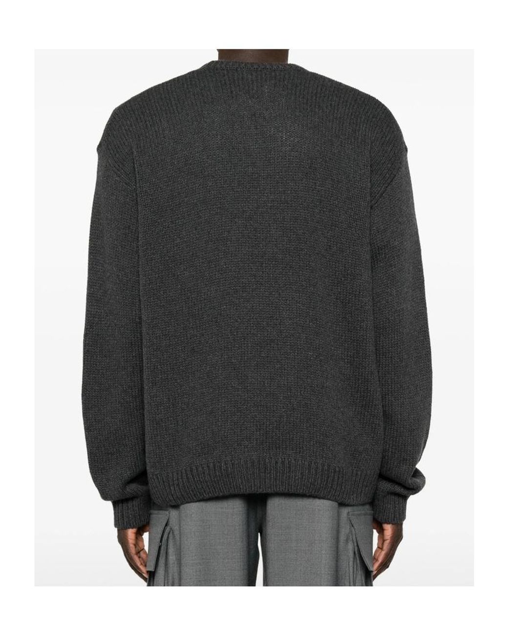 A.P.C. Black Logo-Intarsia Crew-Neck Sweater for men