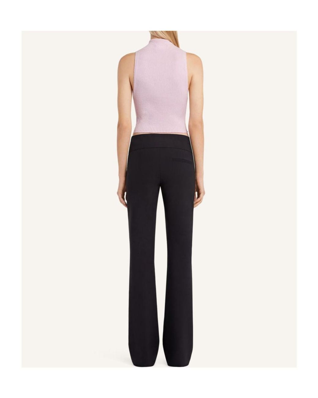 Courreges Pink Courrèges Mock-Neck Cropped Ribbed Tank Top