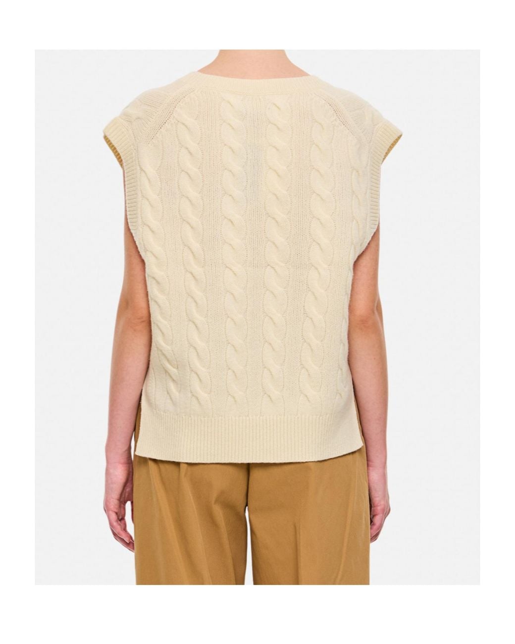 Polo Ralph Lauren Natural Sleeveless Knitted Sweater
