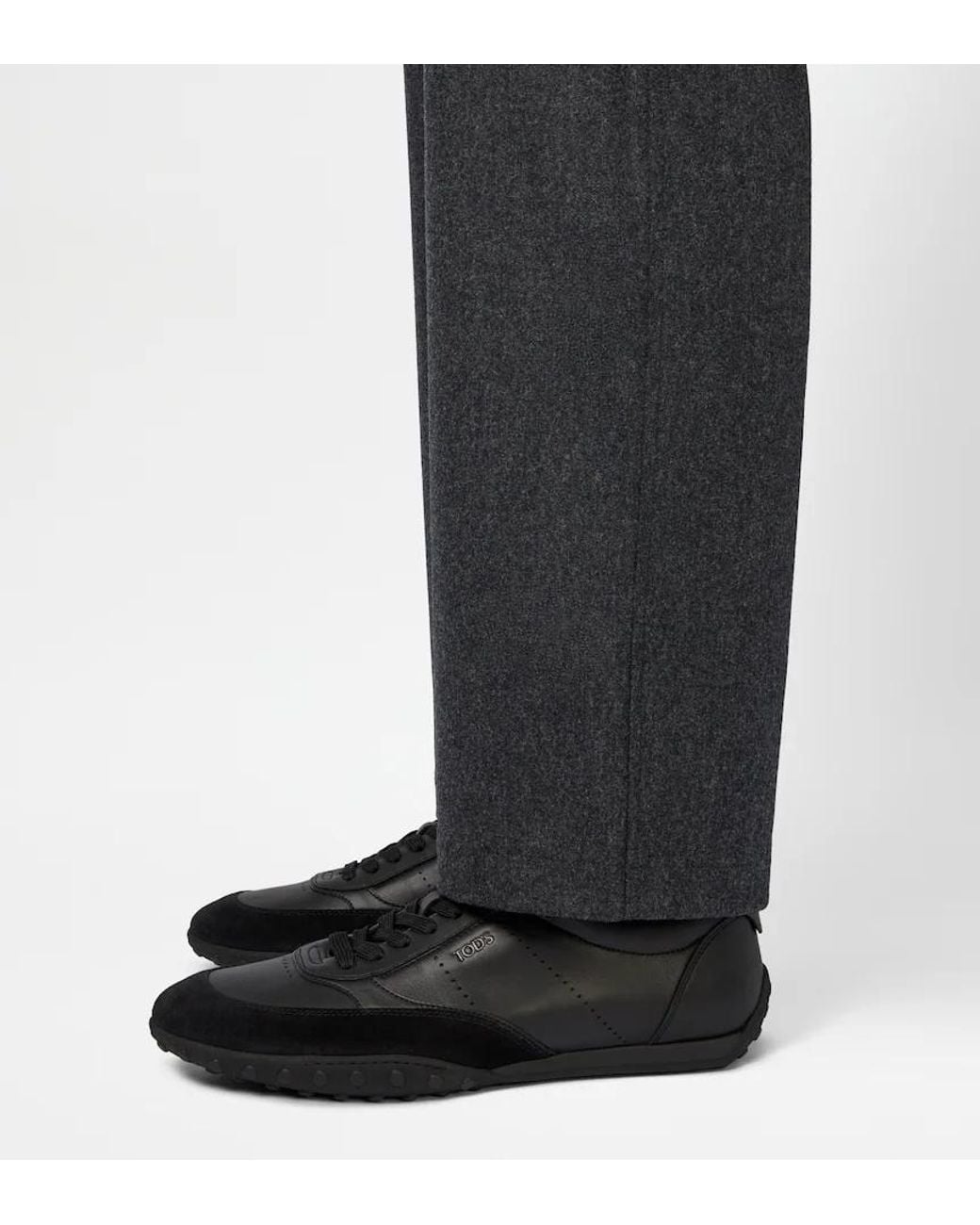 Tod's Black Perforated Detail Lace-Up Sneakers for men