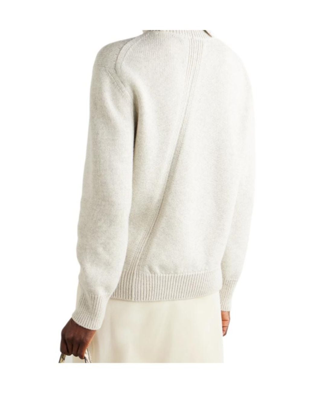 Jil Sander White Asymmetric Turtleneck Sweater