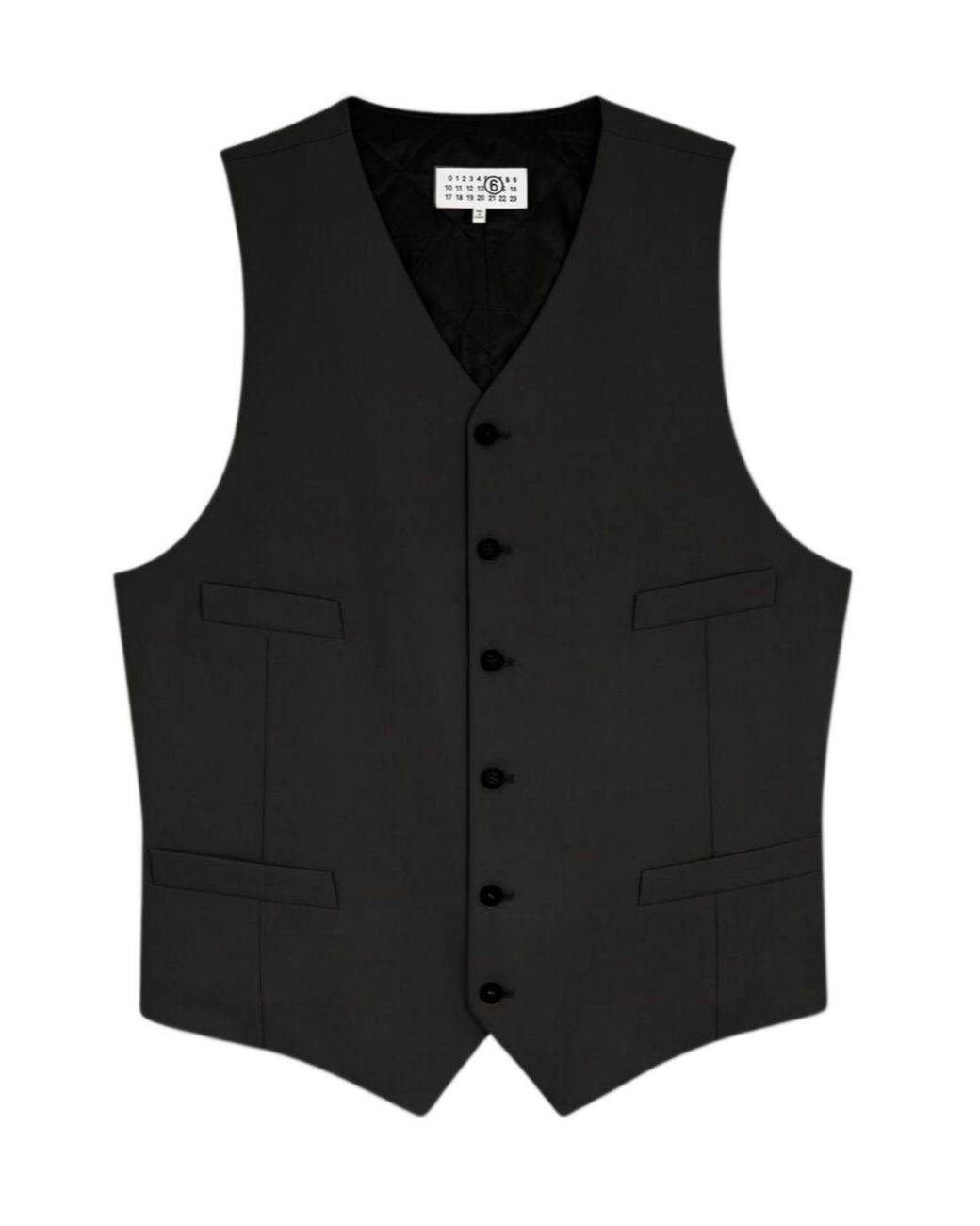 MM6 by Maison Margiela Black V-Collar Vest
