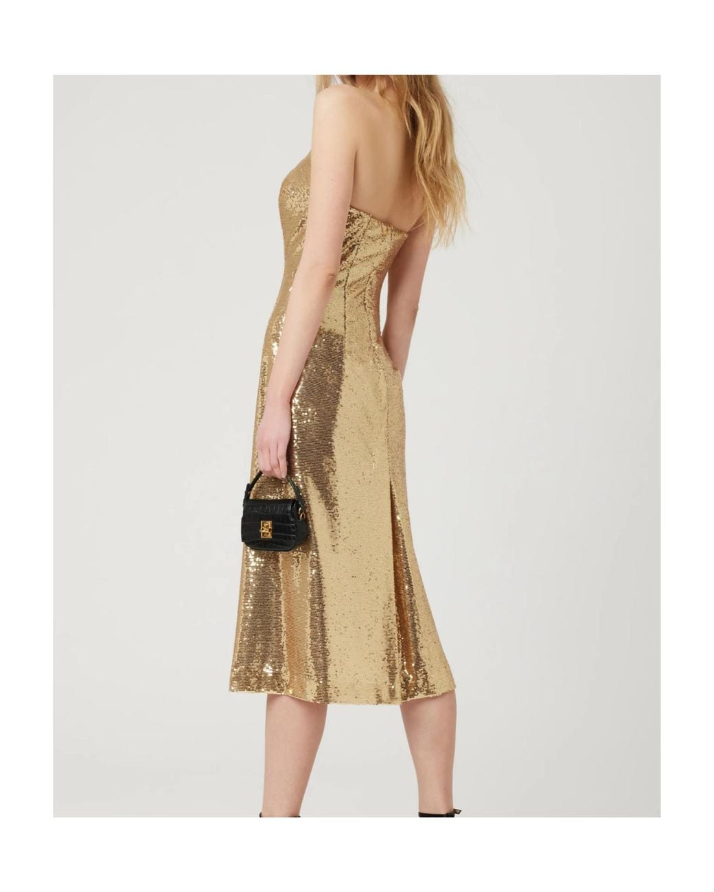 Ermanno Scervino Natural Strapless Sequin Dress