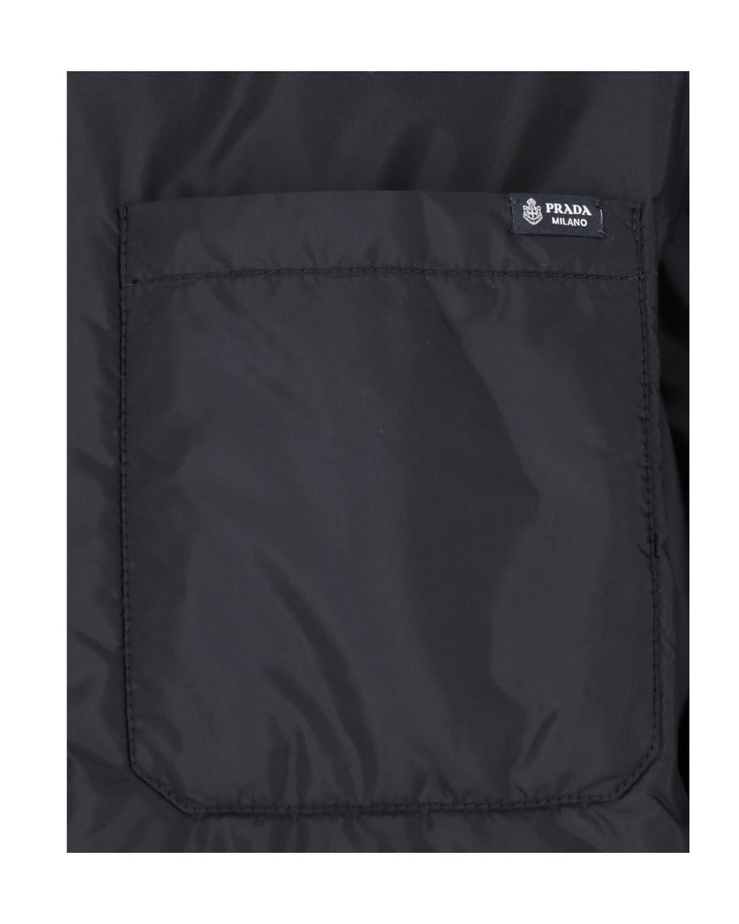 Prada Black Button-Up Hooded Jacket