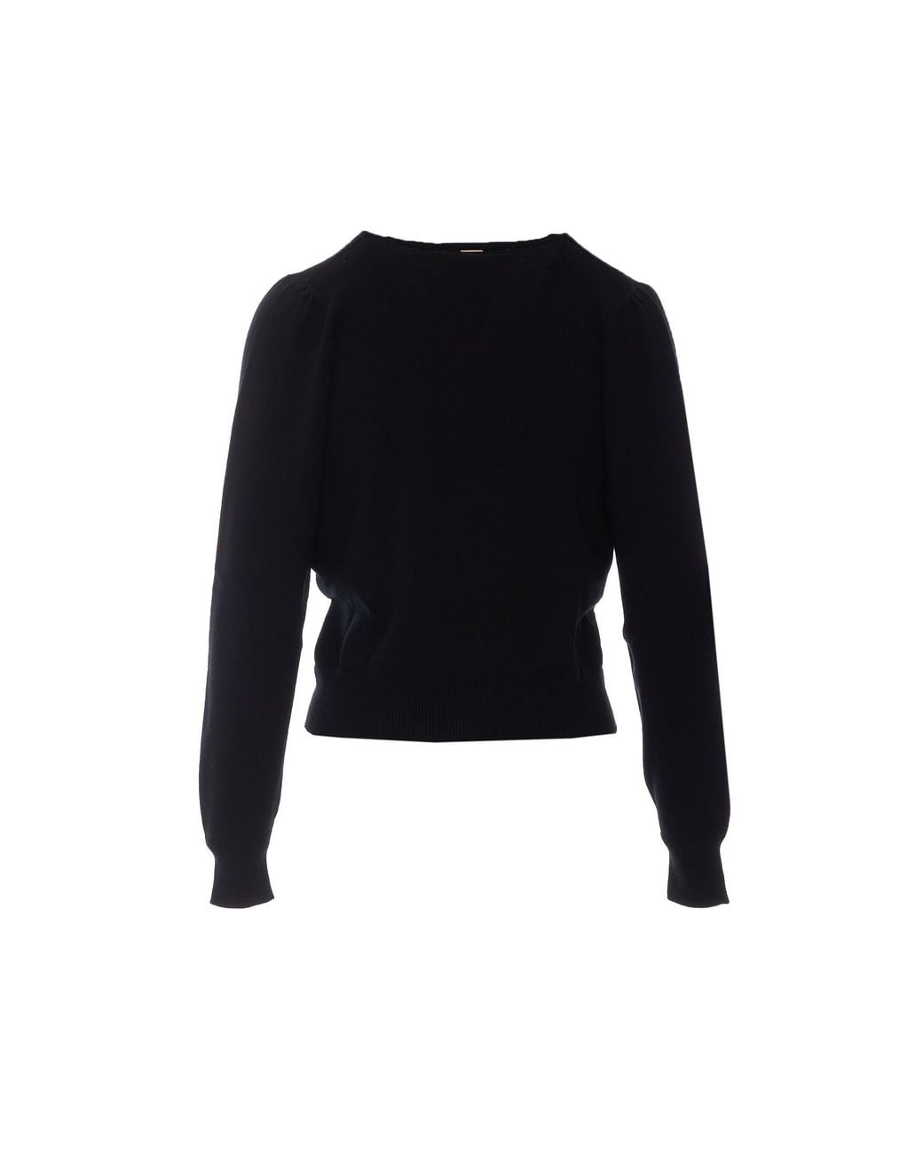 Twinset Blue Wrap V-Neck Knitted Sweater