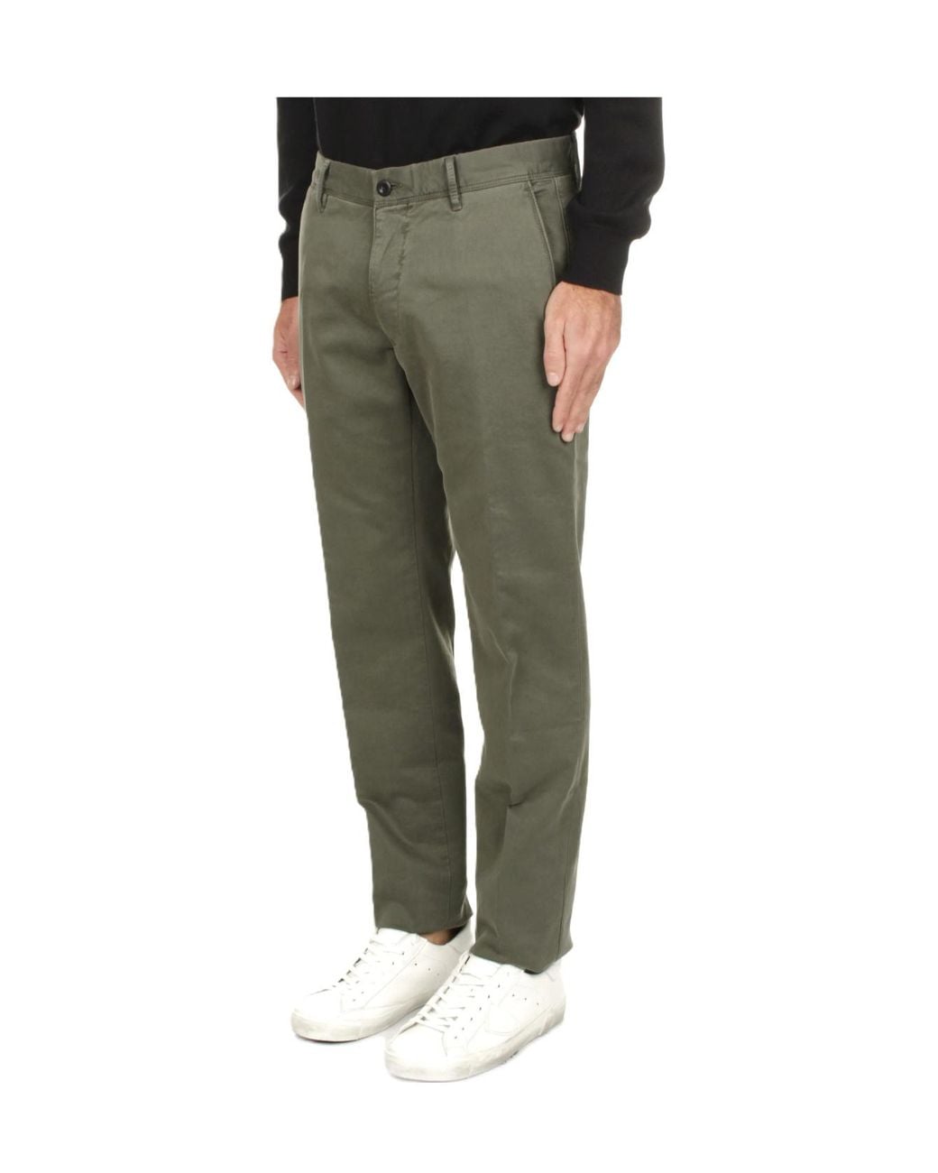 Incotex Green Casual Trousers With Belt Loops for men