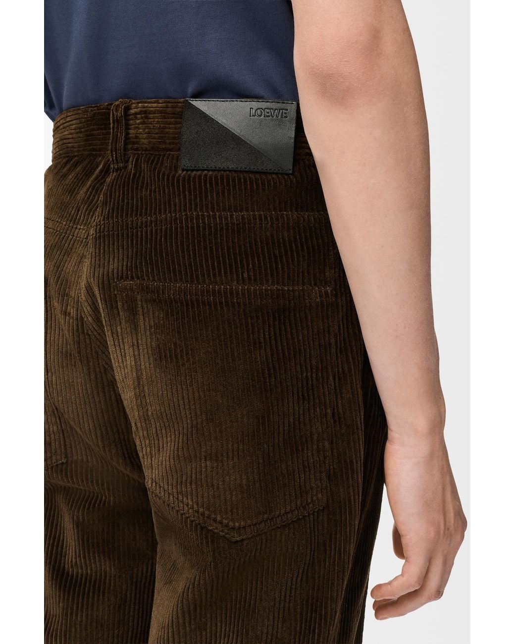 Loewe Brown Corduroy Mid Waist Trousers for men