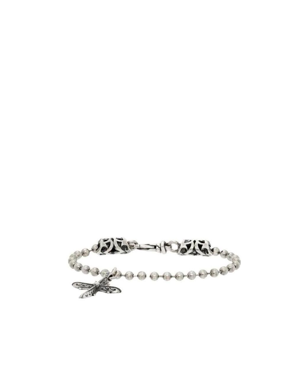 Emanuele Bicocchi White Wave Bead Chain Bracelet for men