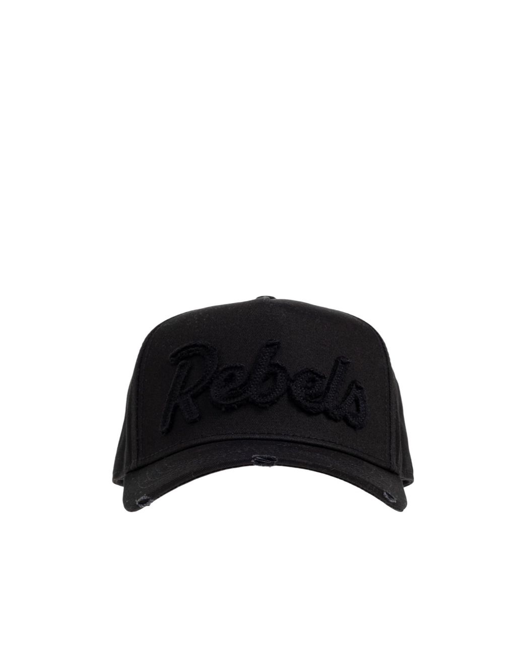 DSquared² Black Distressed Baseball Cap for men