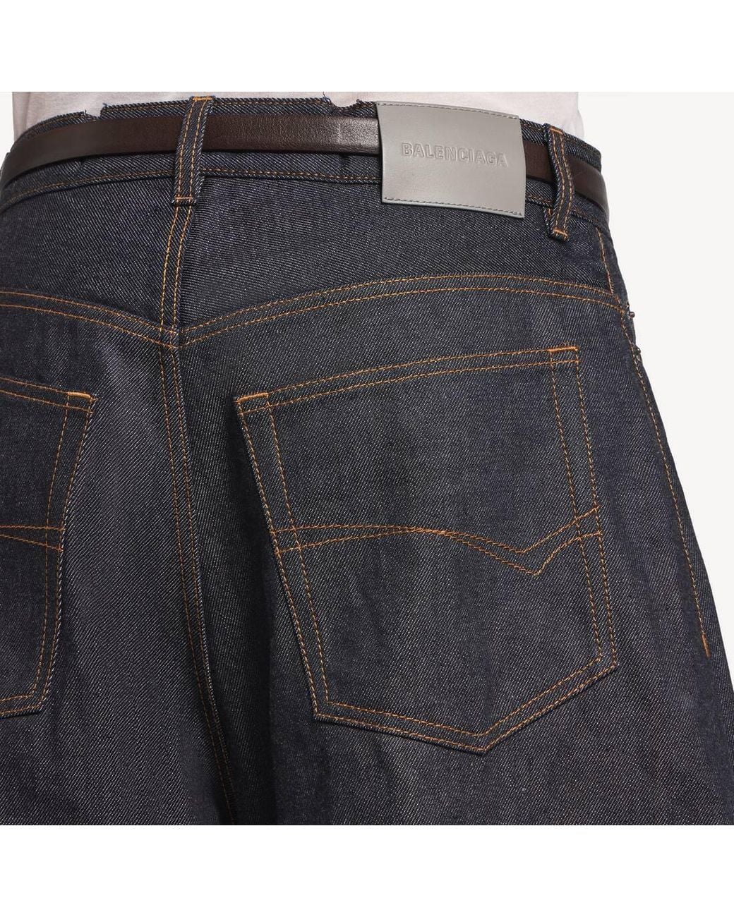 Balenciaga Gray Mid-Waisted Curved Jeans for men