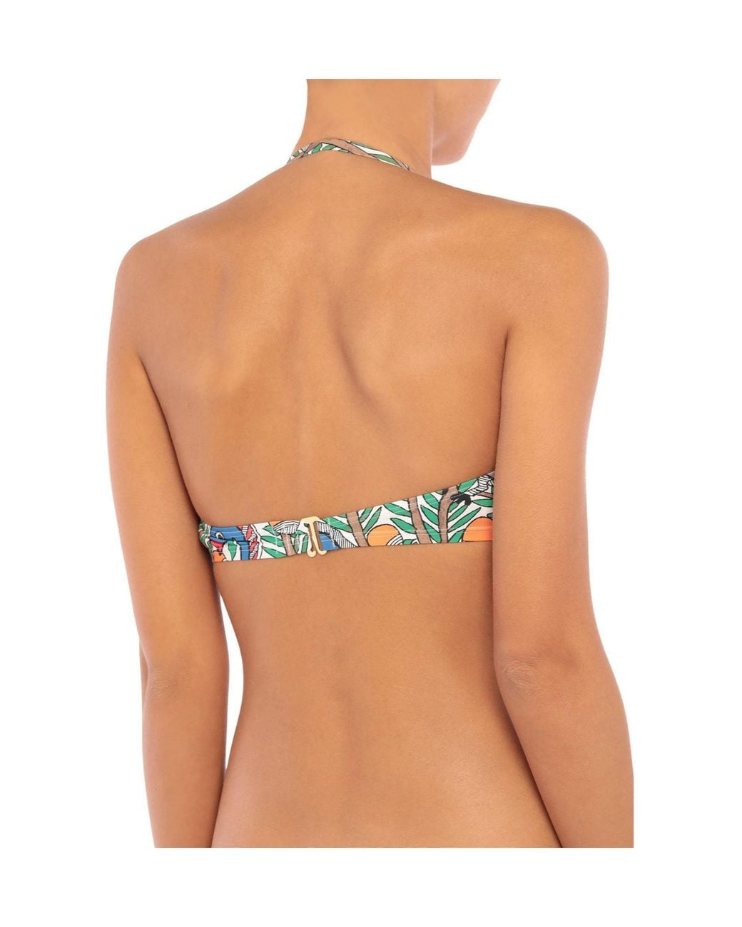 Tory Burch Green Printed Bikini Top