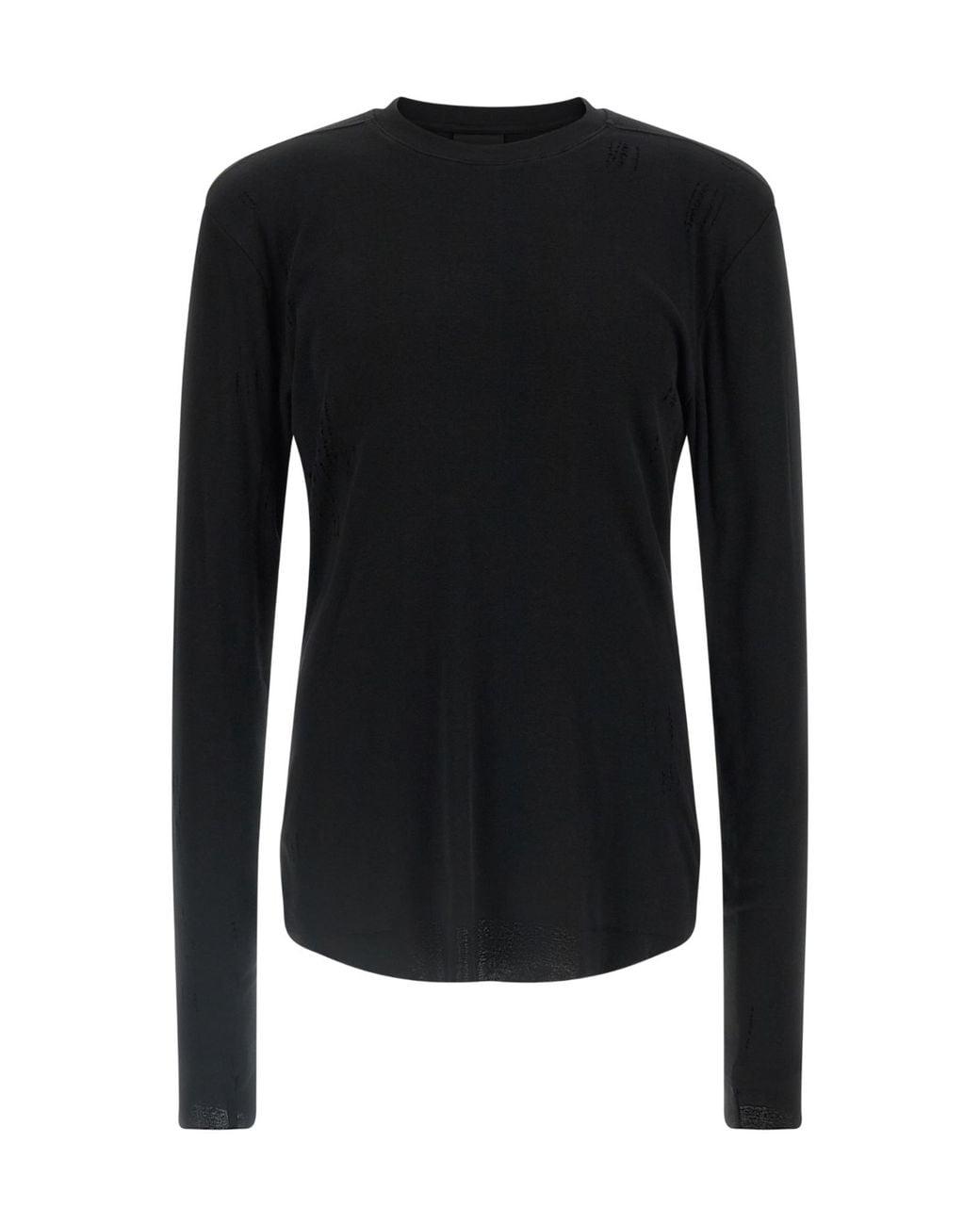 Thom Krom Black M Ts 969 Distressed Long Sleeve T-Shirt for men