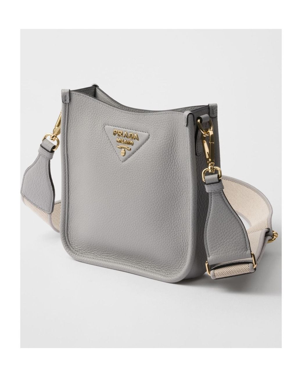 Prada Gray Mini Leather Shoulder Bag