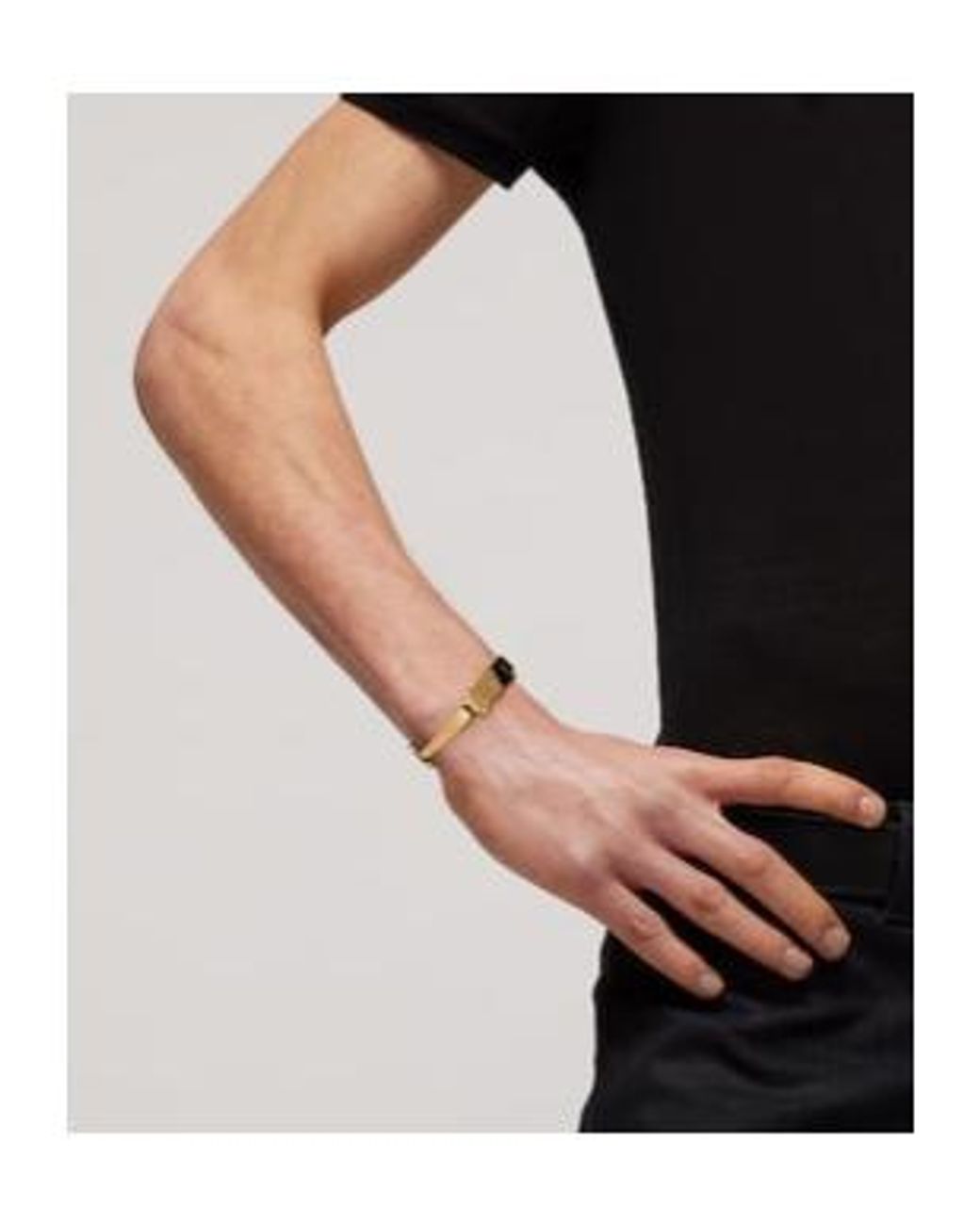 Gucci Metallic Stirrup Motif Bangle Bracelet for men