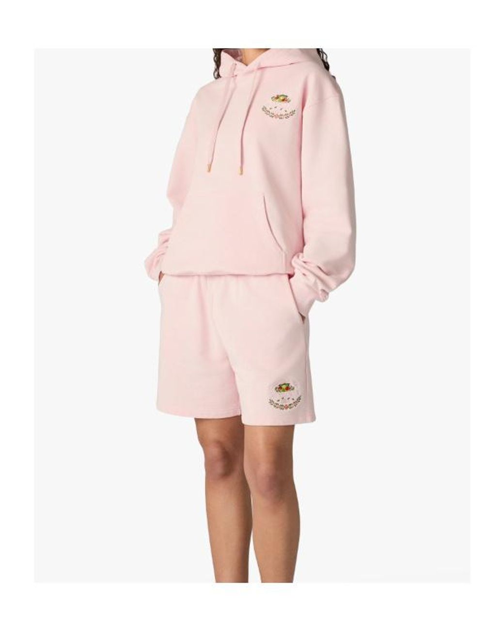 Casablanca Pink X Laduree Logo-Embroidered Hoodie for men