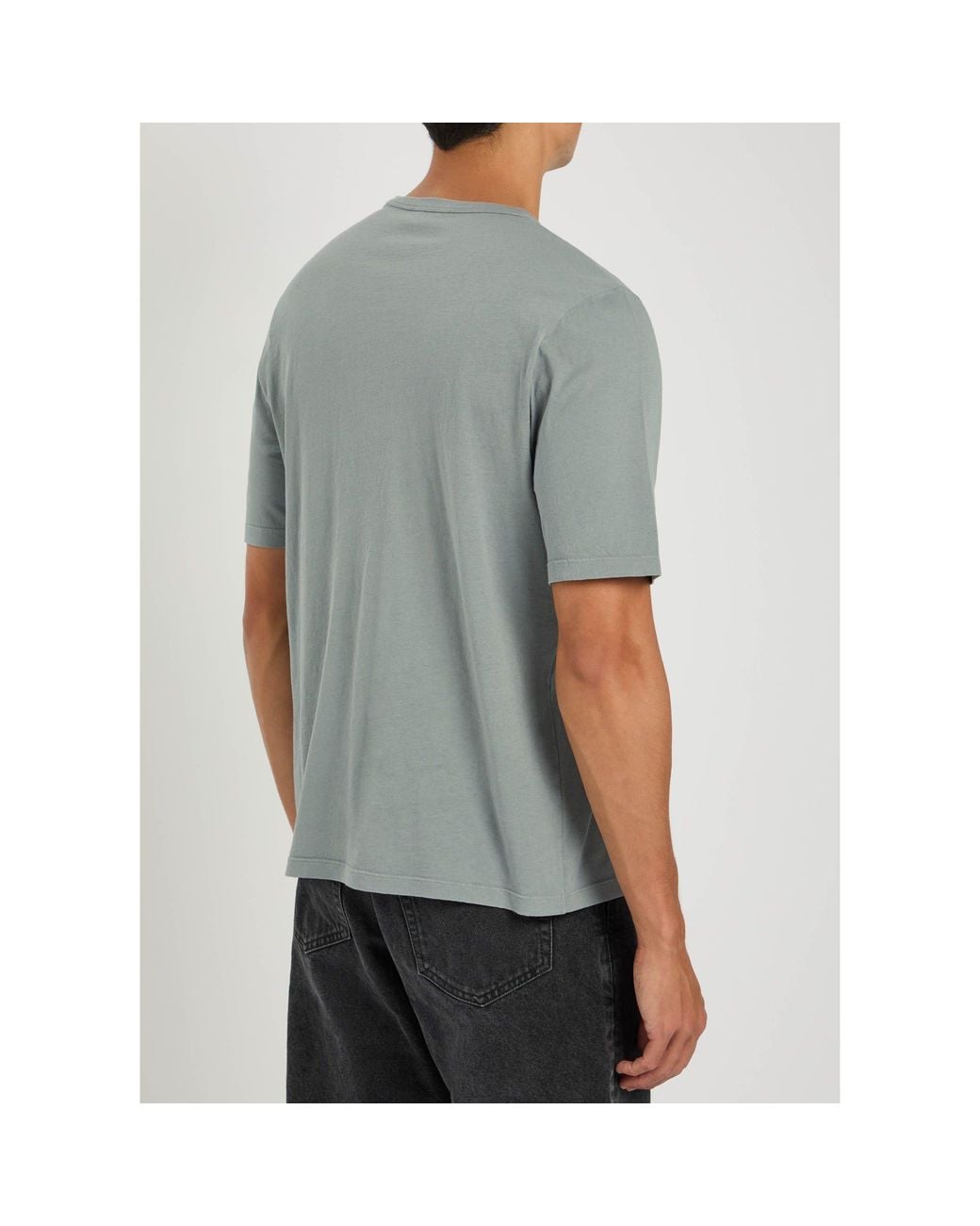 Saint Laurent Gray Crew-Neck Short-Sleeve T-Shirt for men