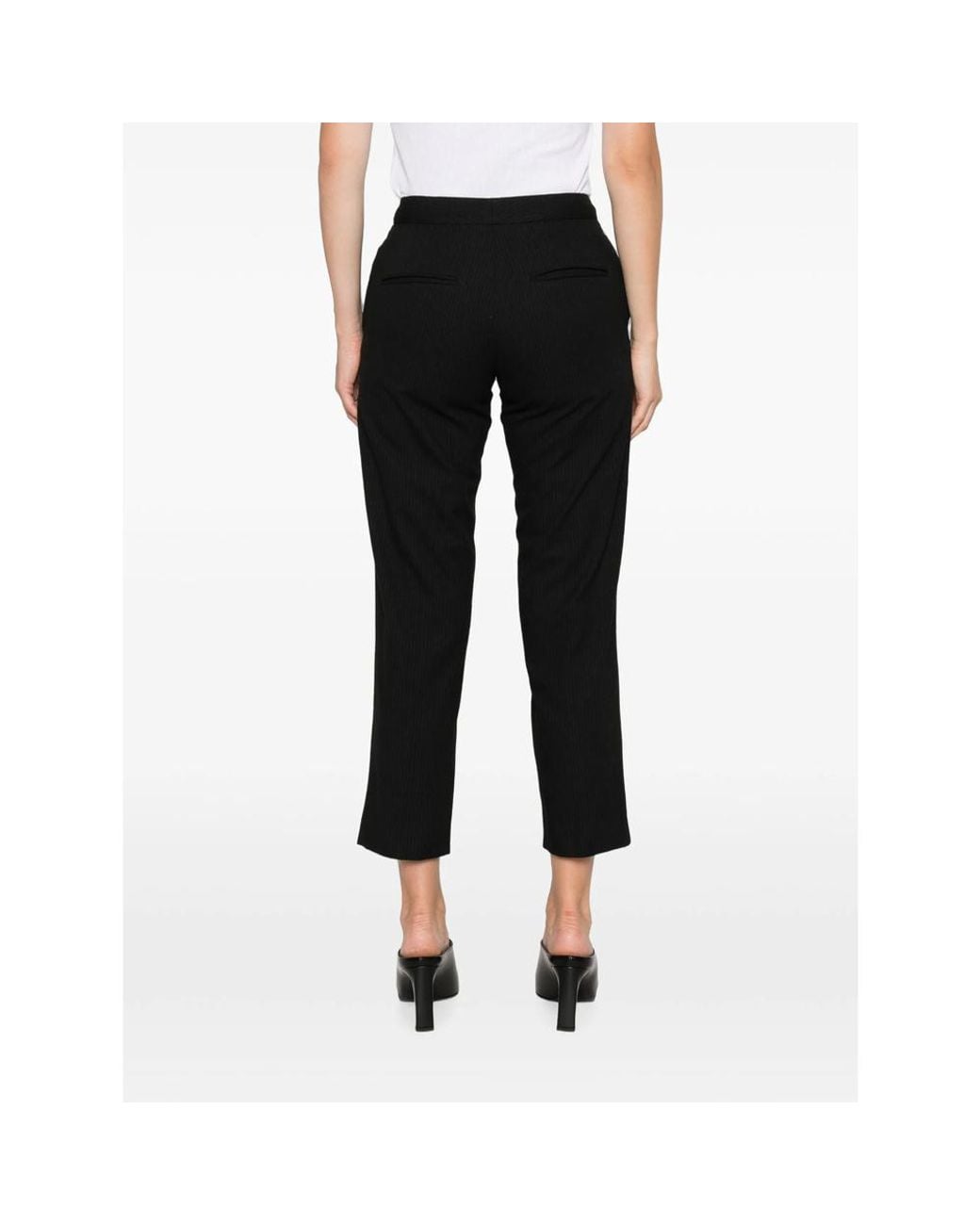 Frankie Shop Black Pinstriped Casual Trousers