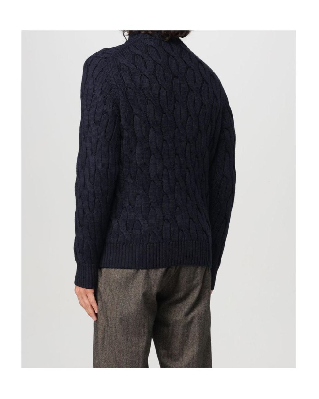 Zanone Blue Fine-Knit Sweater for men