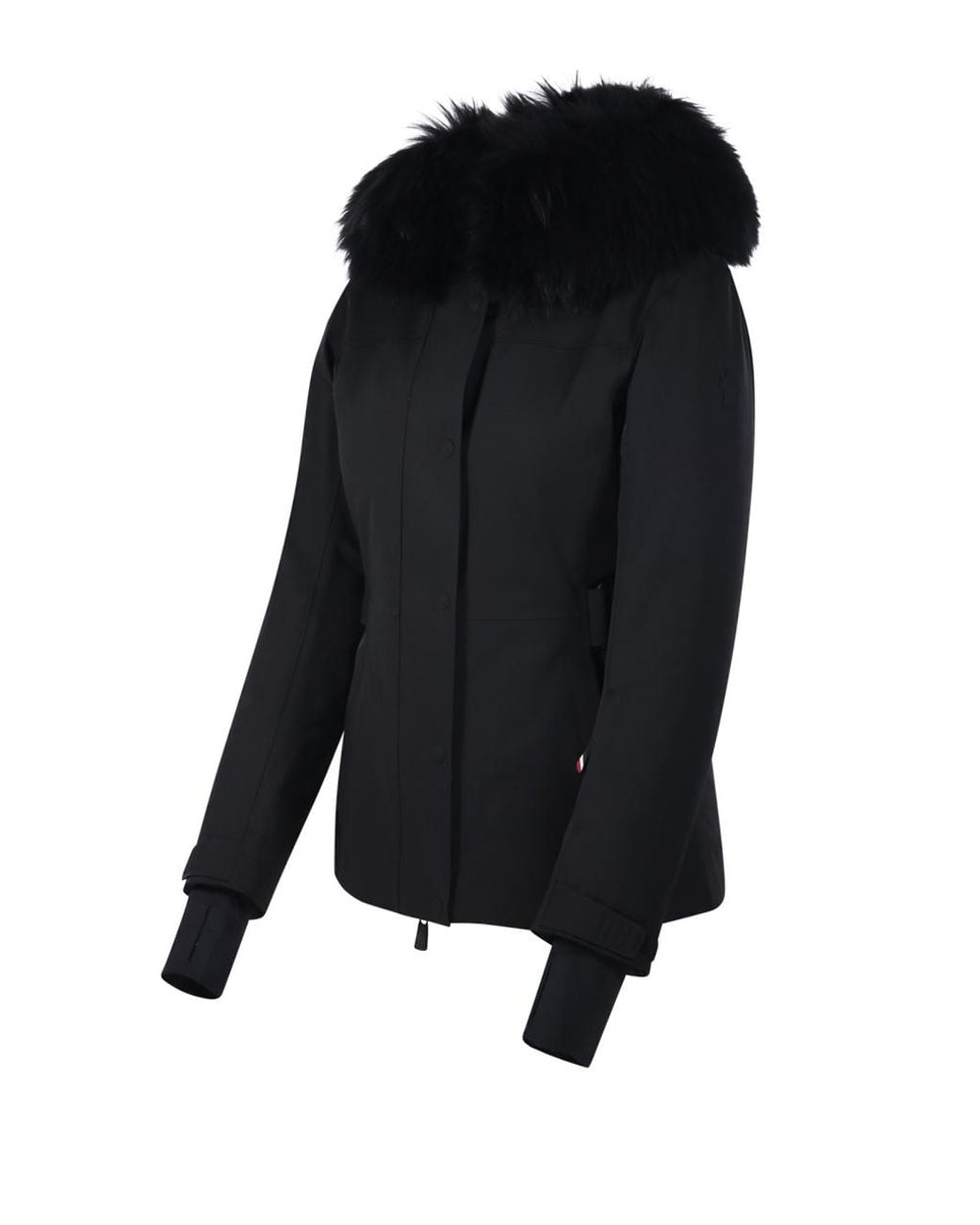 Moncler Black Grenoble Fur-Trim High Performance Jacket