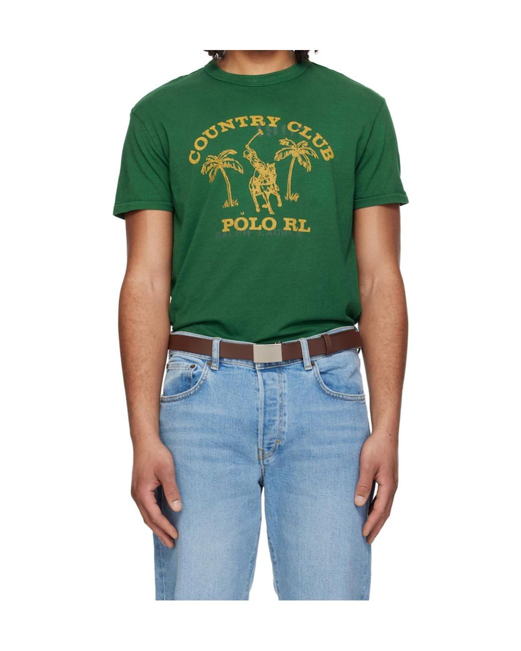 Polo Ralph Lauren Green Printed Crew Neck T-Shirt for men