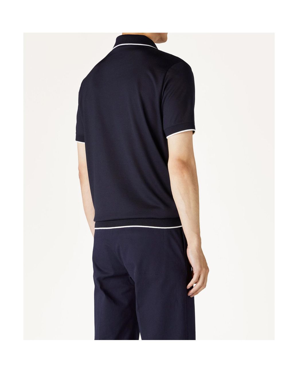 Loro Piana Black Waitaki Polo-Collar T-Shirt for men