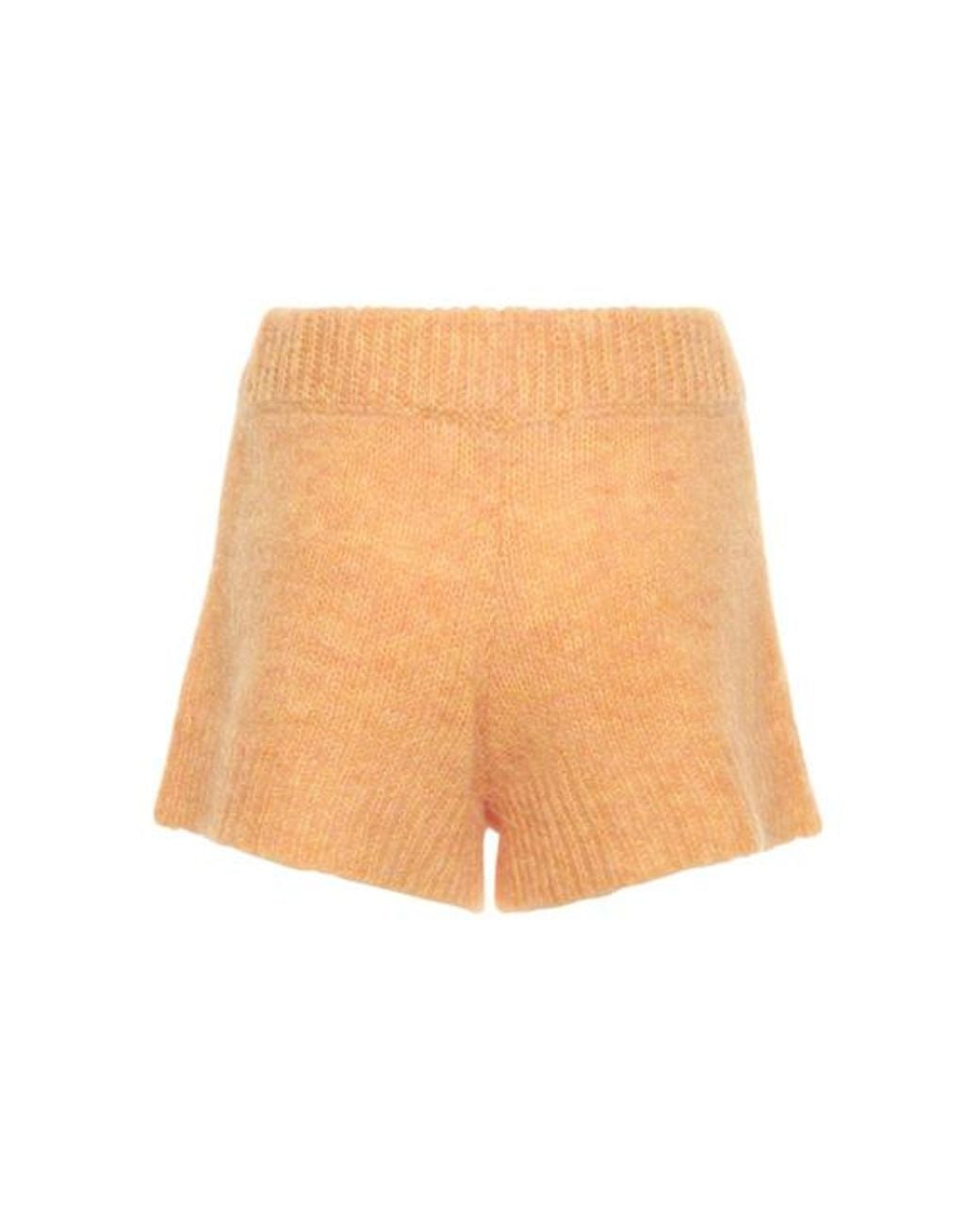 ROTATE BIRGER CHRISTENSEN Orange Susanna Wool Blend Knit Shorts