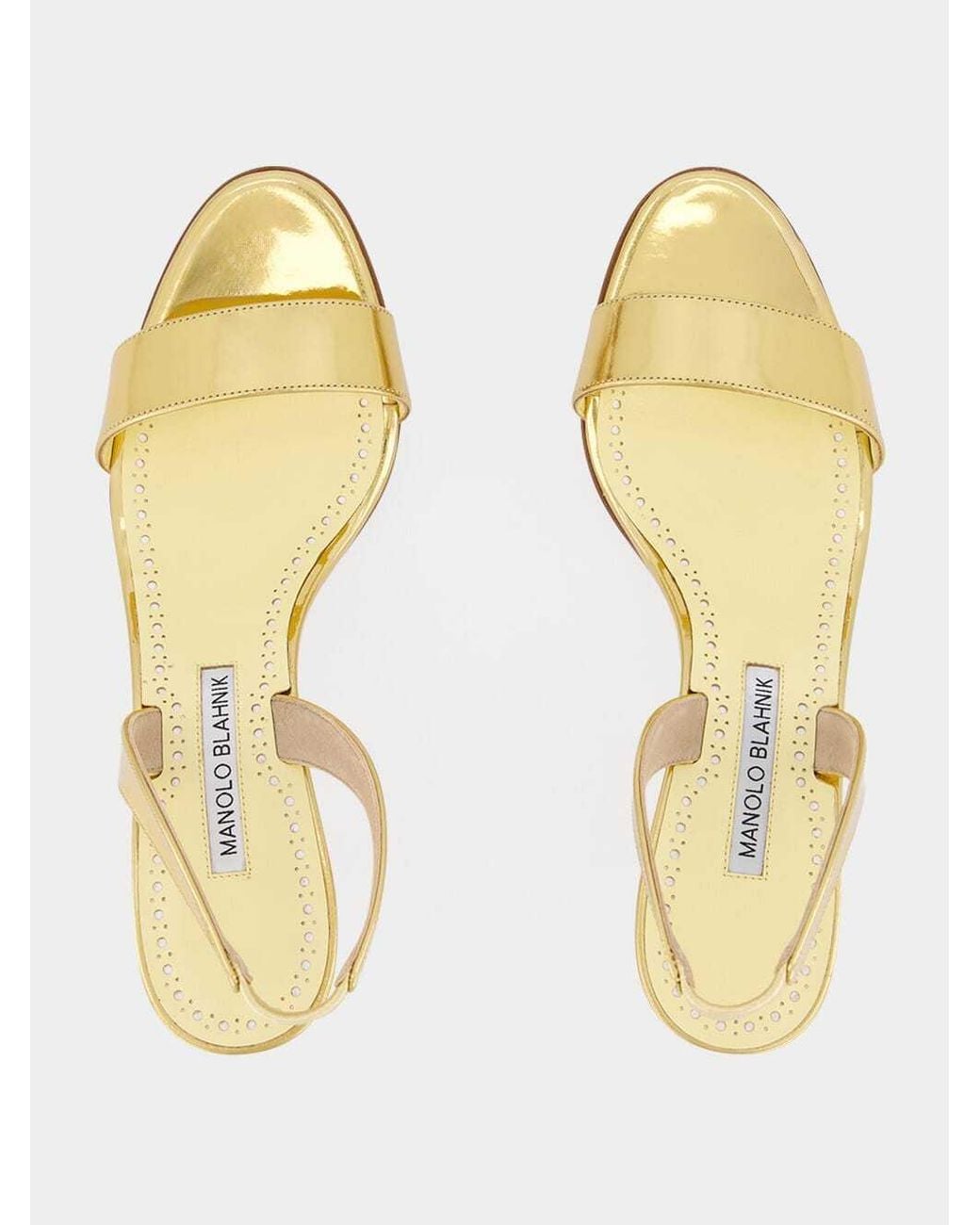 Manolo Blahnik Metallic Cupisanpla Slingback Sandals