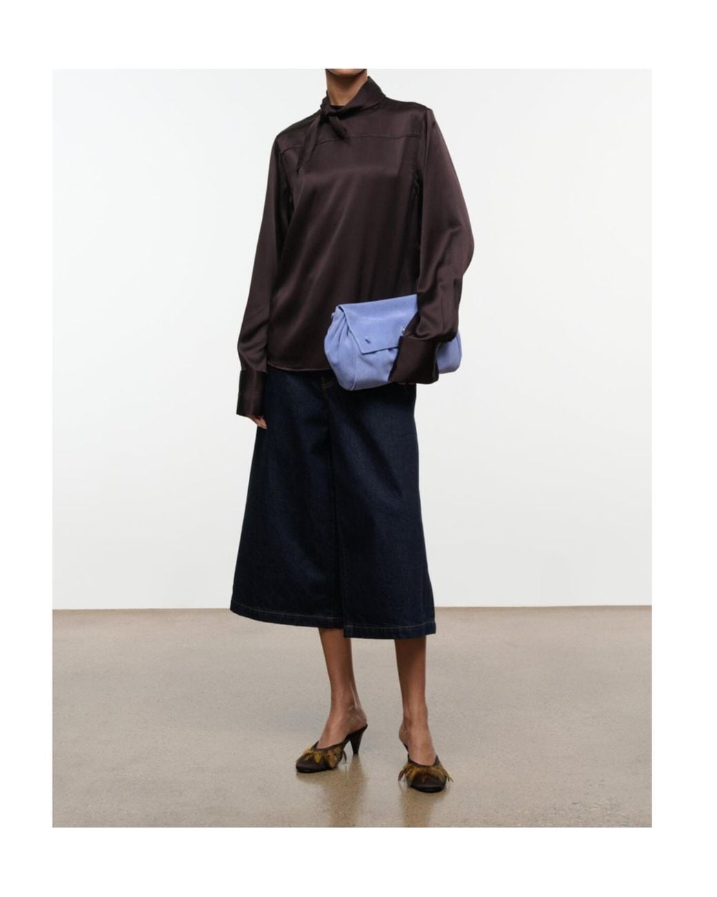 Staud Black Long-Sleeve Silk Shirt