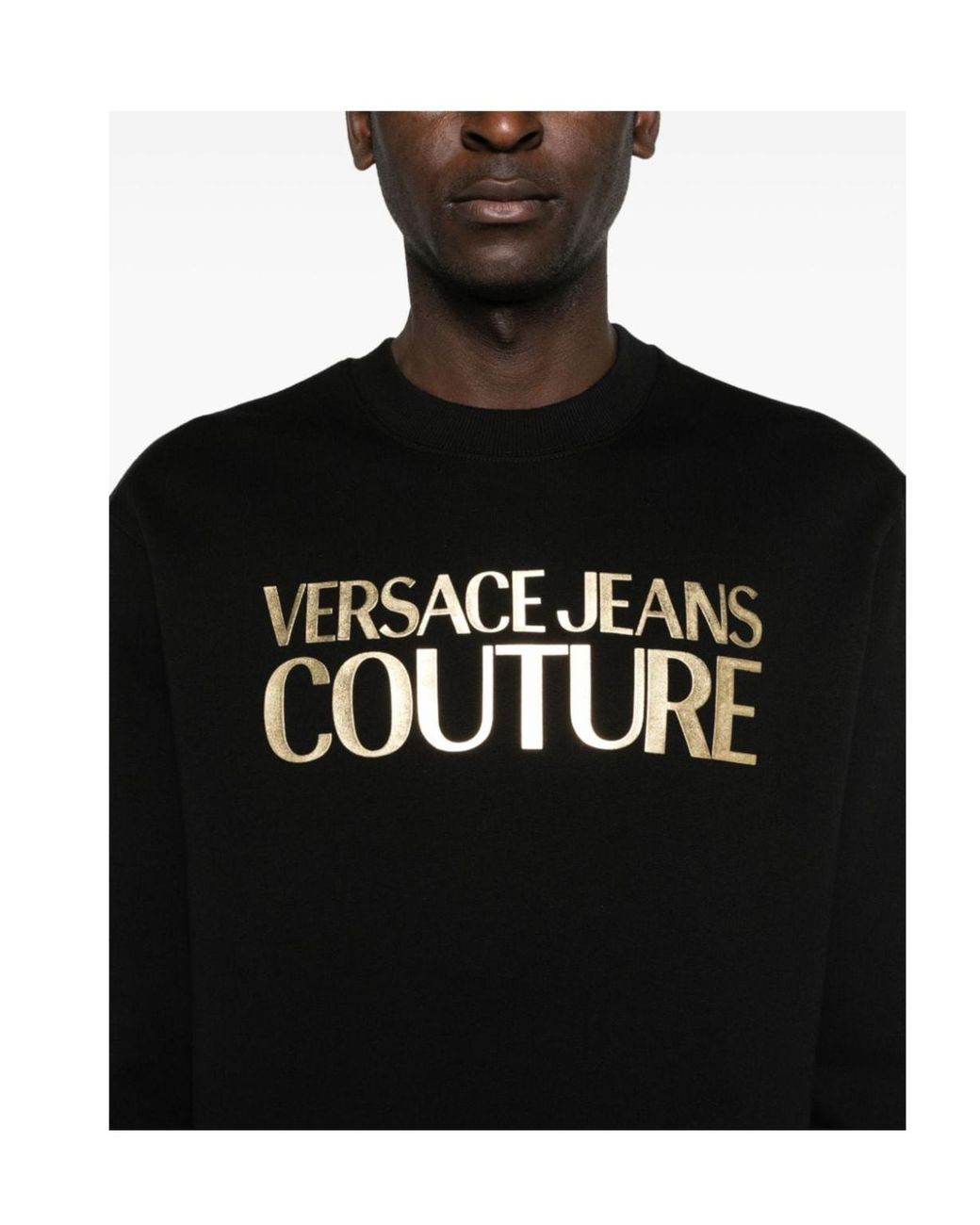 Versace Jeans Black Couture Logo Print Sweater for men