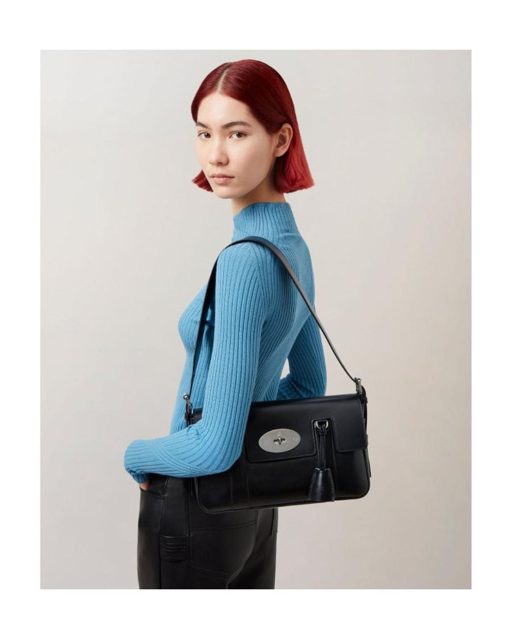 Mulberry Black East West Bayswater Medium Shoulder Bag