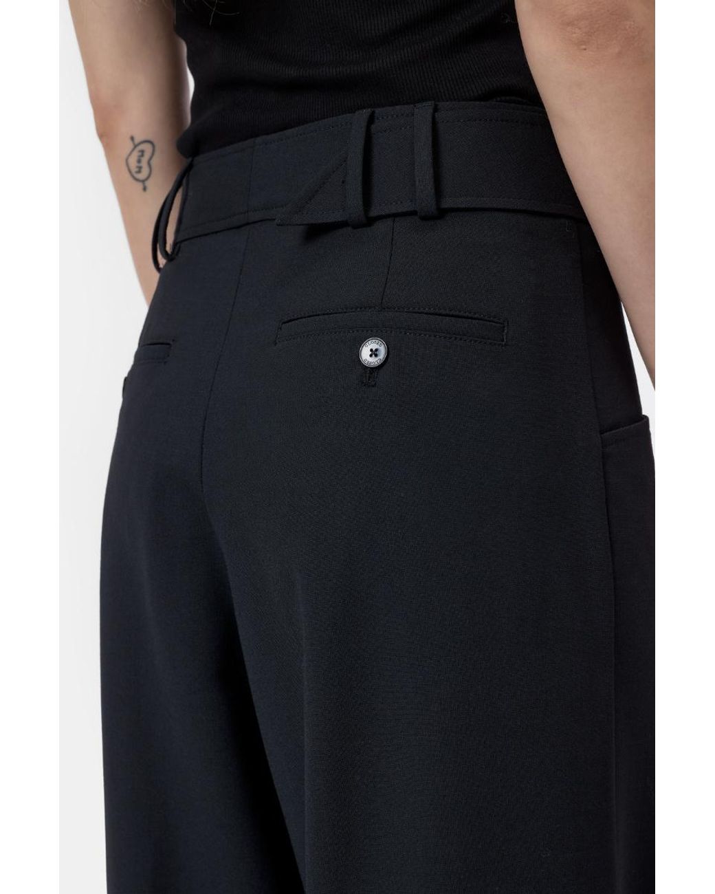 Closed Black Wes Pleated Wide-Leg Pants