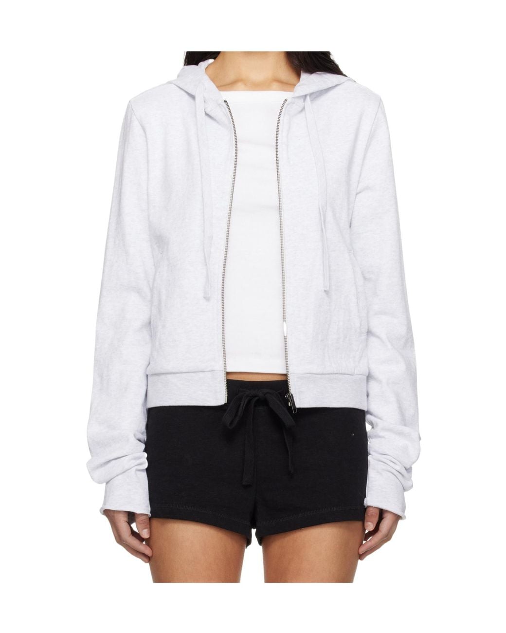 Entire studios White Drawstring Hooded Sweatshirt
