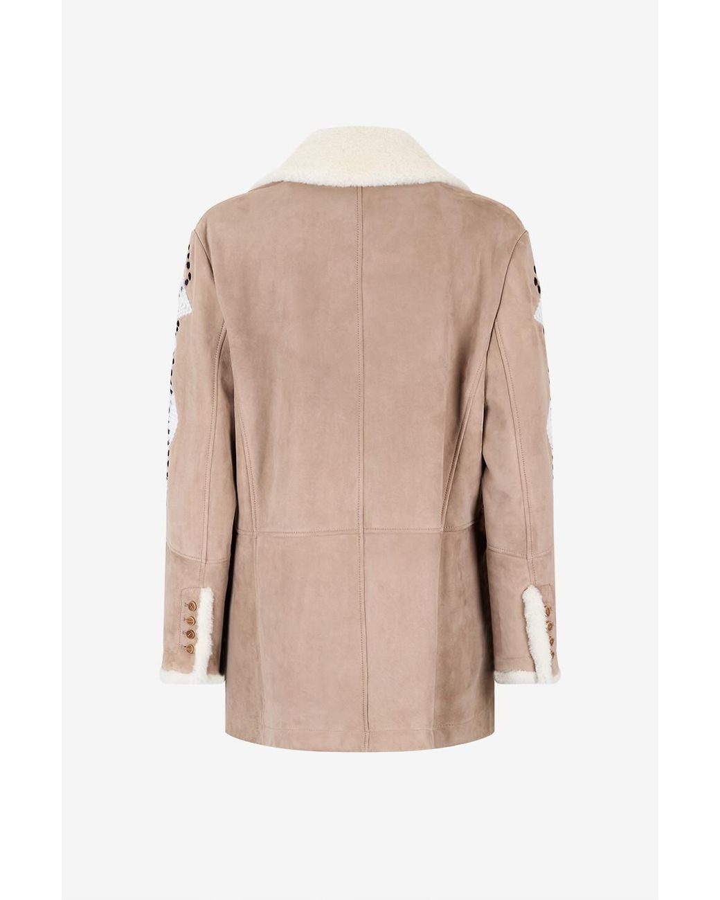 Ermanno Scervino Natural Shearling Coat With Lapel