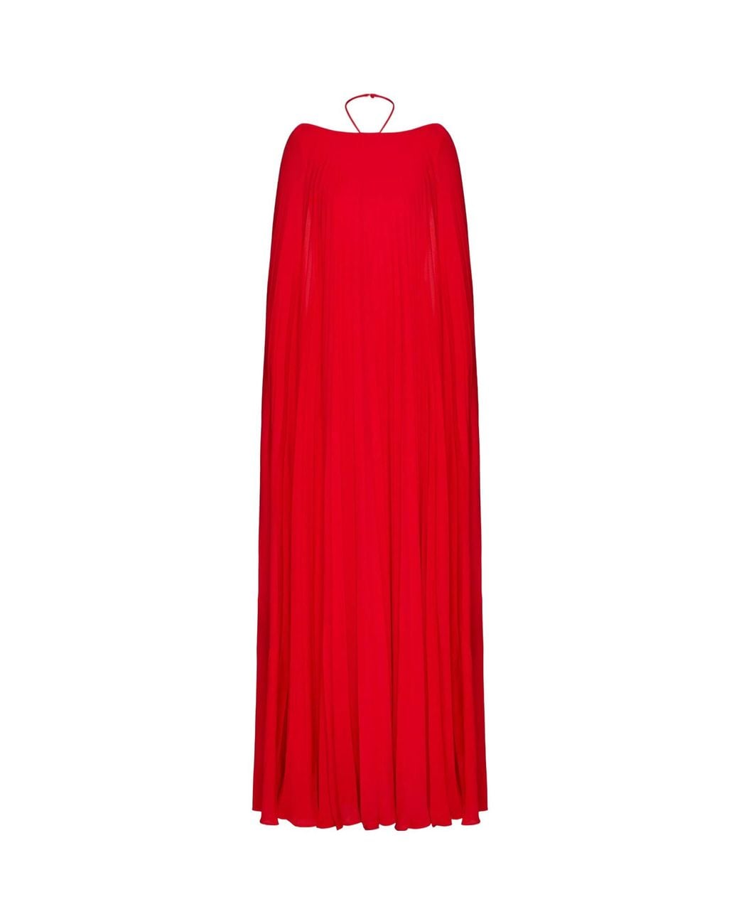 Valentino Red Cape-Effect Long Dress