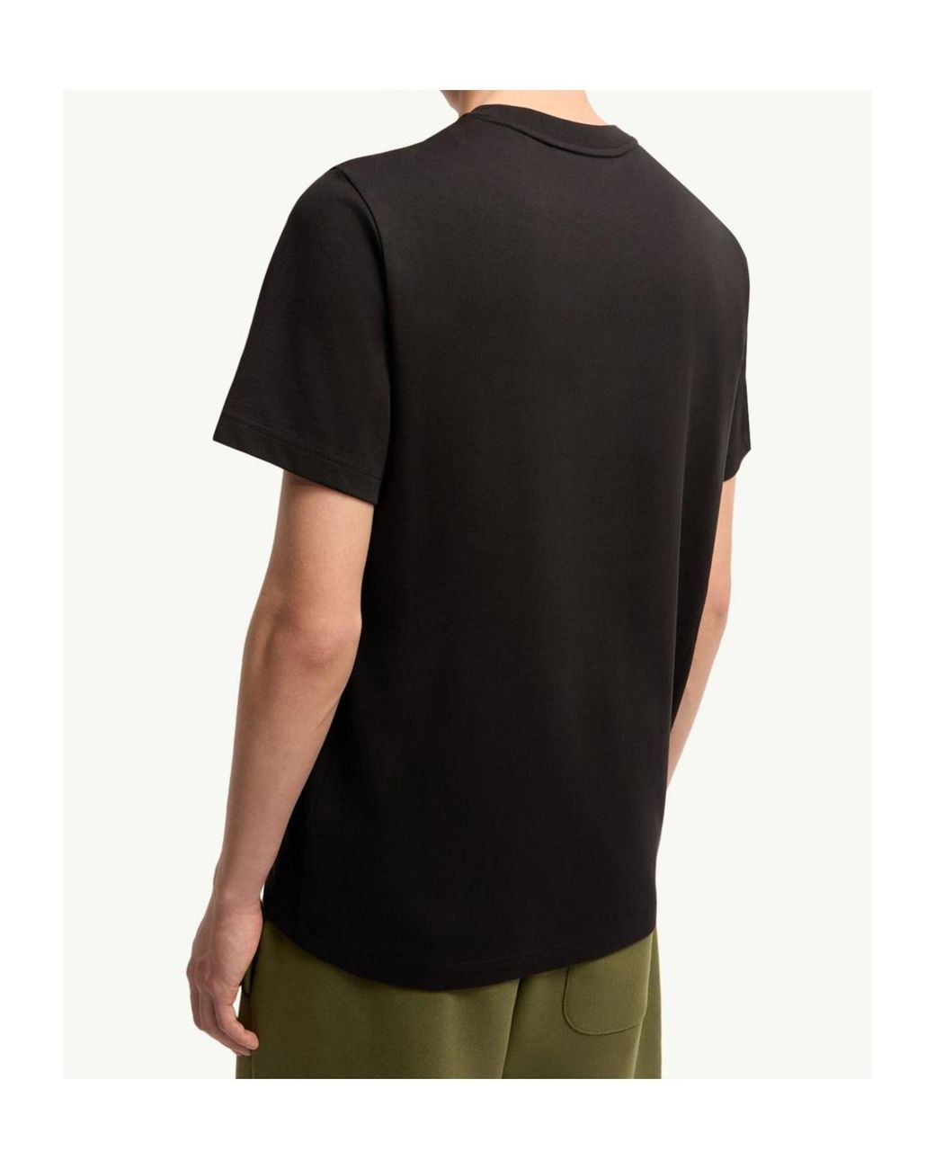 Moncler Black Cotton Jersey Logo Patch T-Shirt for men