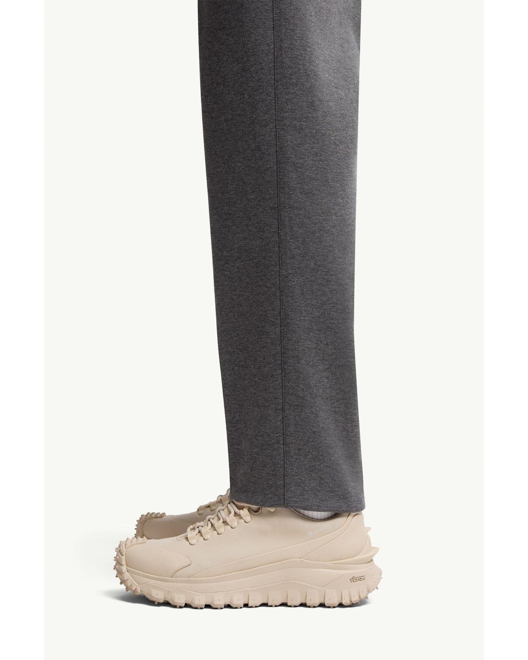 Moncler Gray Cotton Blend Tailored Pants for men