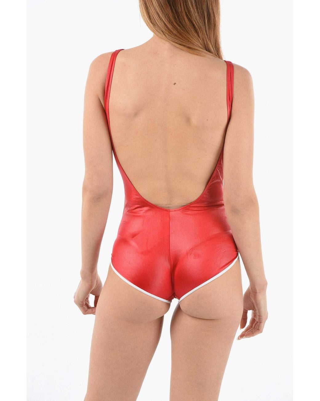 DIESEL Red Logo Fitted Swimsuit