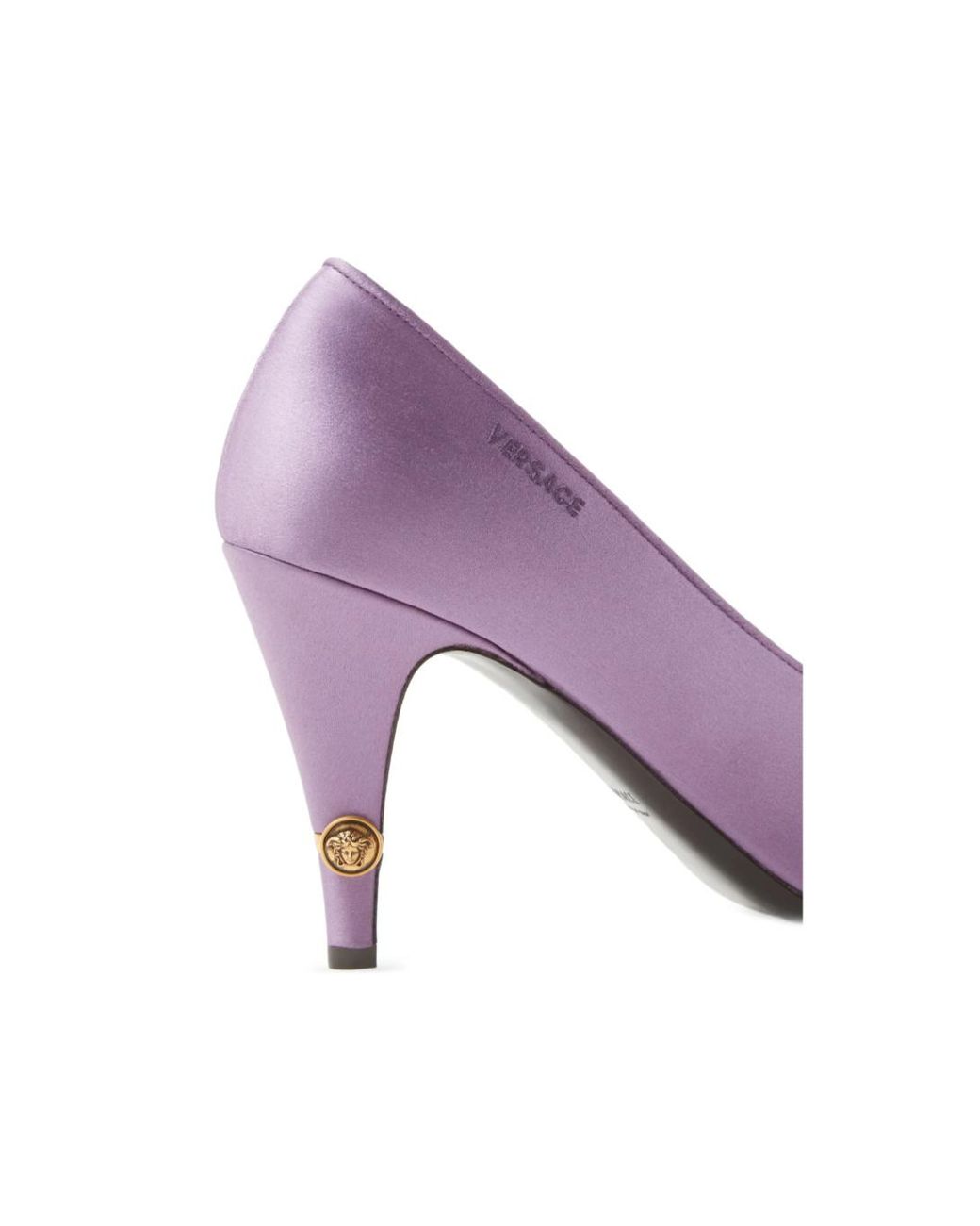 Versace Purple Gianni Satin Pumps 90 Mm