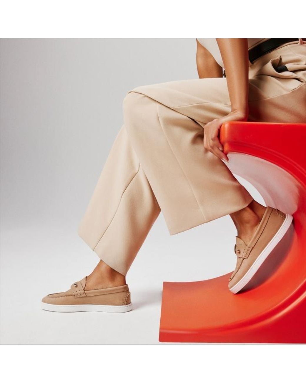 Christian Louboutin Brown Chambeliboat Slip-On Boat Shoes