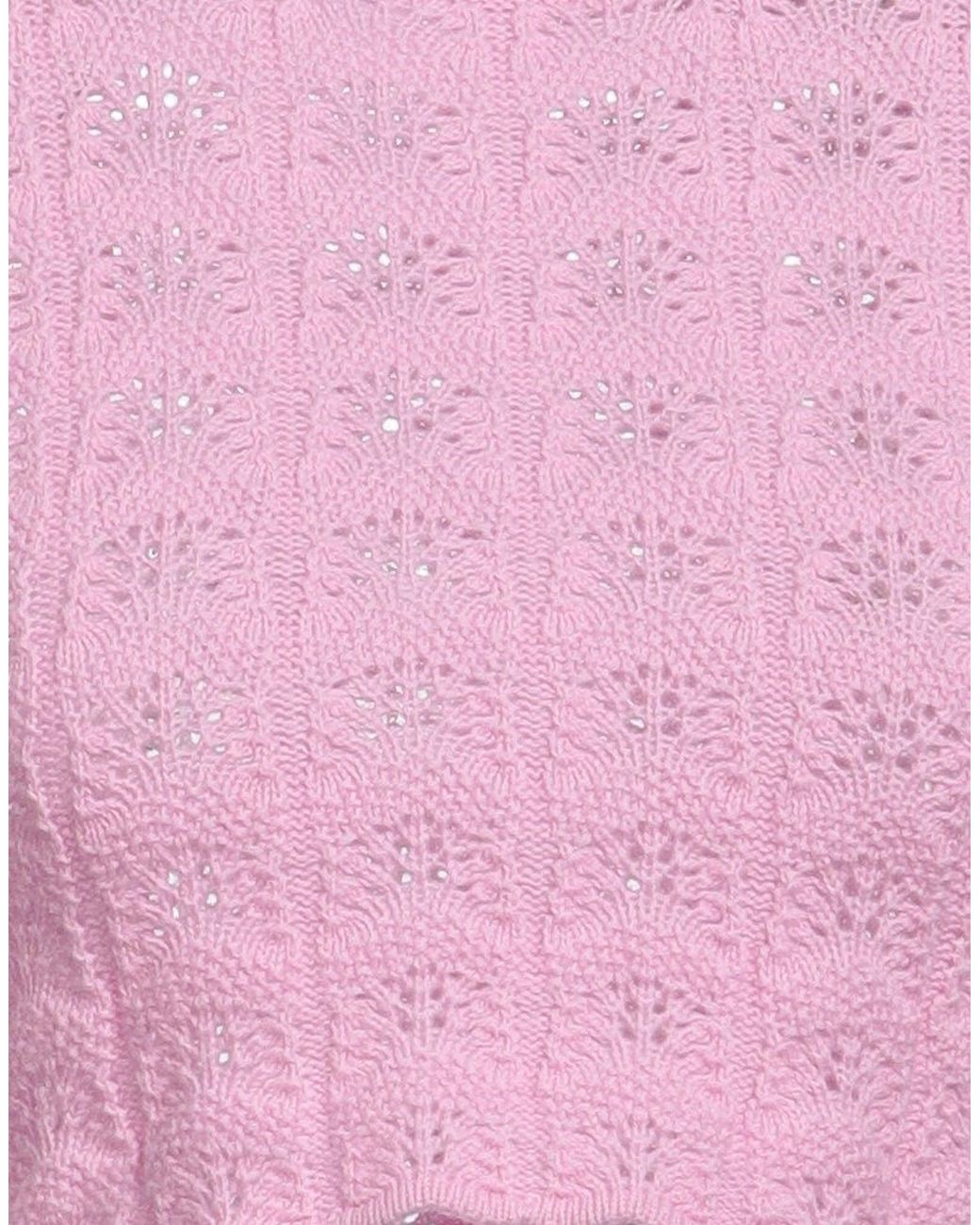 Sportmax Pink Solid-Color Lightweight Long-Sleeve Knit Sweater