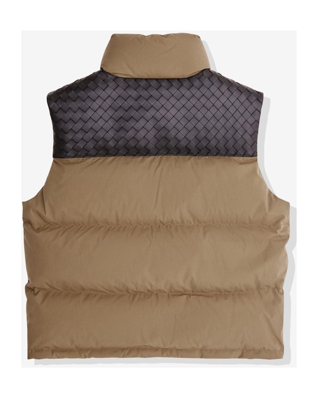 Bottega Veneta Brown Frosted Poplin Puffer Gilet for men