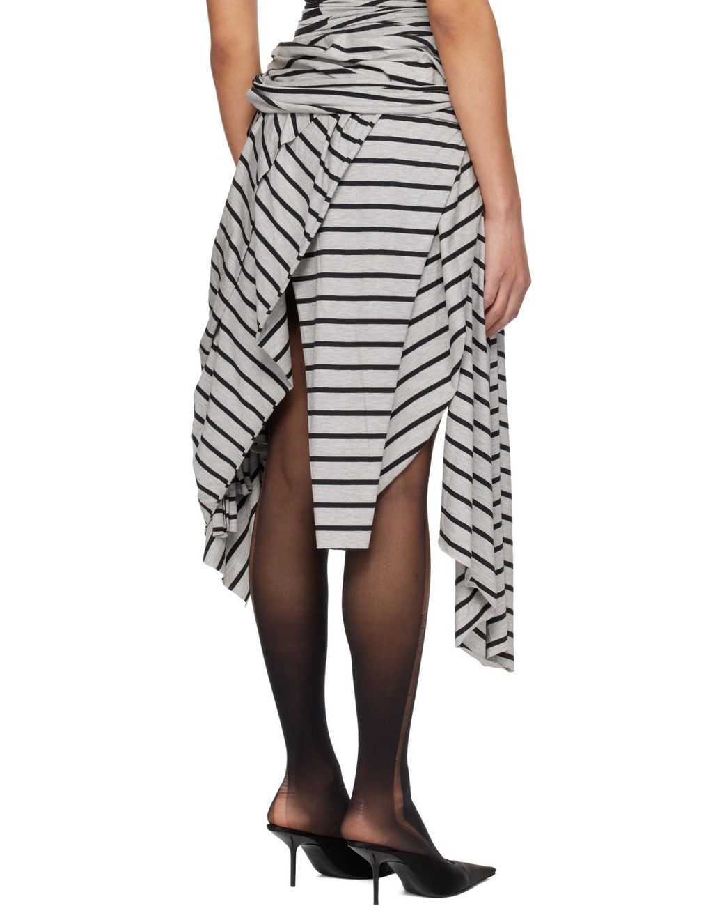 VAQUERA Gray Striped Mini Skirt