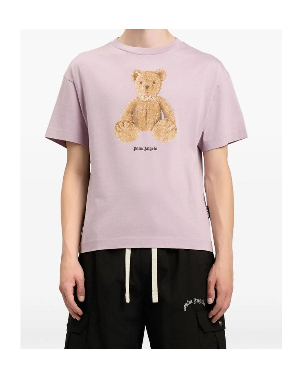 Palm Angels Pink Bear Graphic T-Shirt for men