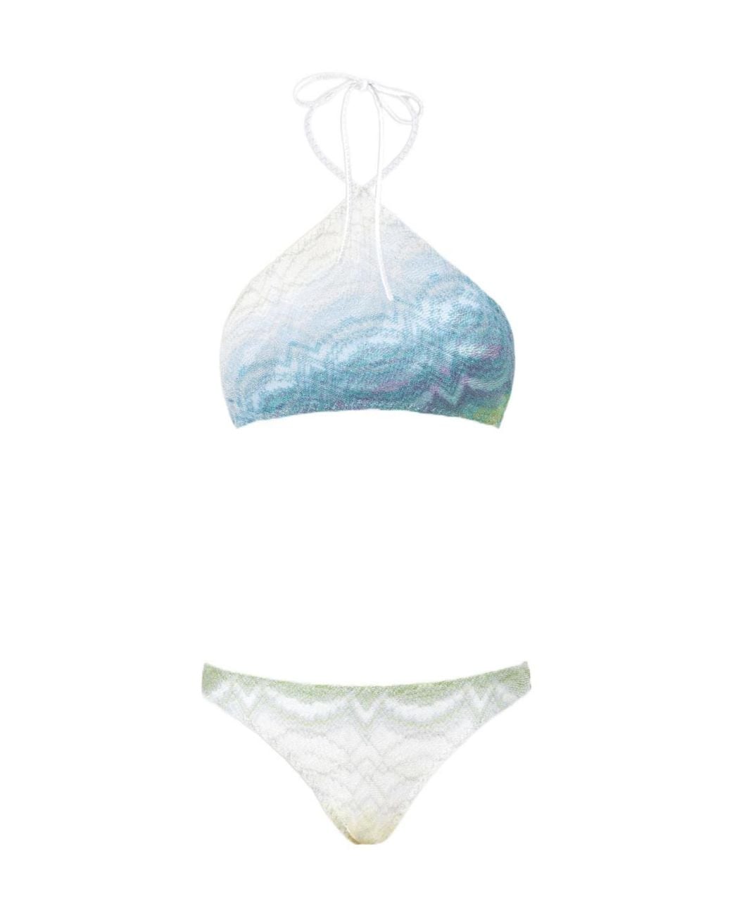 Missoni Blue Halterneck Patterned Bikini