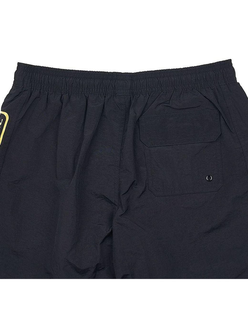 Barbour Black Logo Printed Drawstring Swim Shorts for men