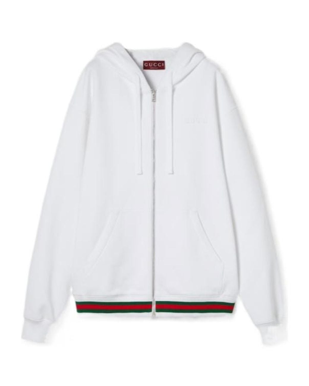 Gucci White Web Detailed Jersey Sweatshirt