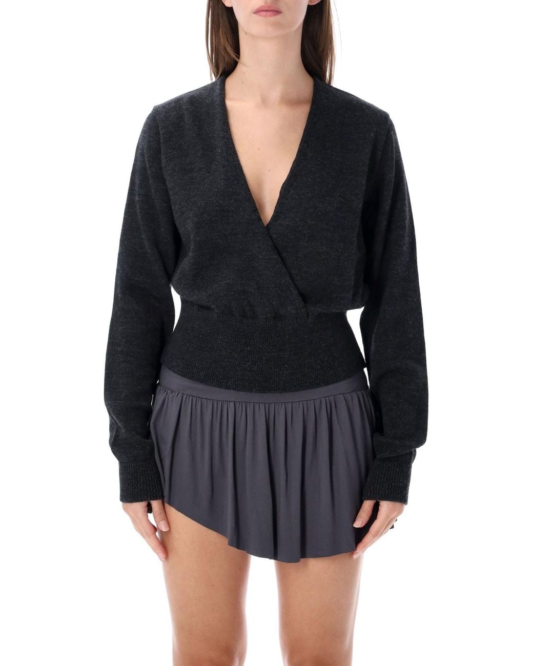 GIMAGUAS Black Peyton Wrap Sweater